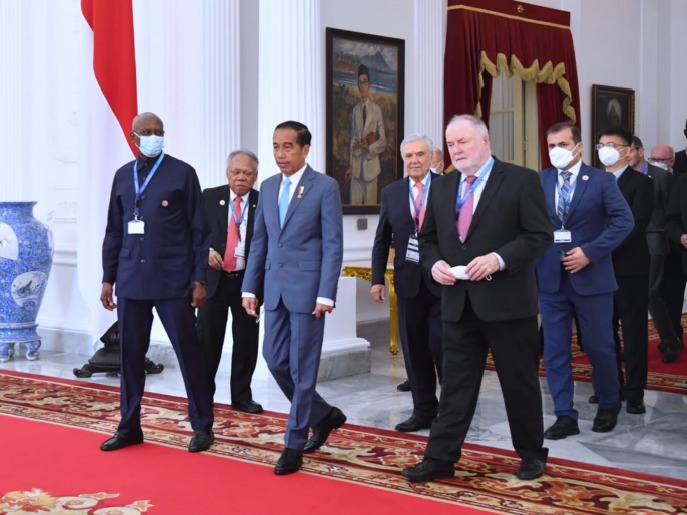 Presiden Jokowi Terima Delegasi World Water Council di Istana Merdeka