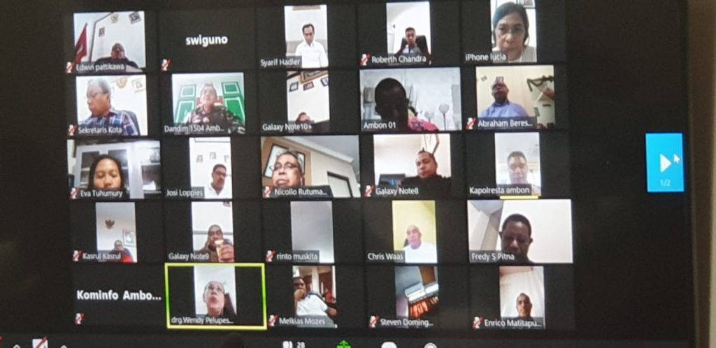 Bahas COVID-19, Pemprov Maluku dan Pemkot Ambon Lakukan Rakor Lewat Video Conference